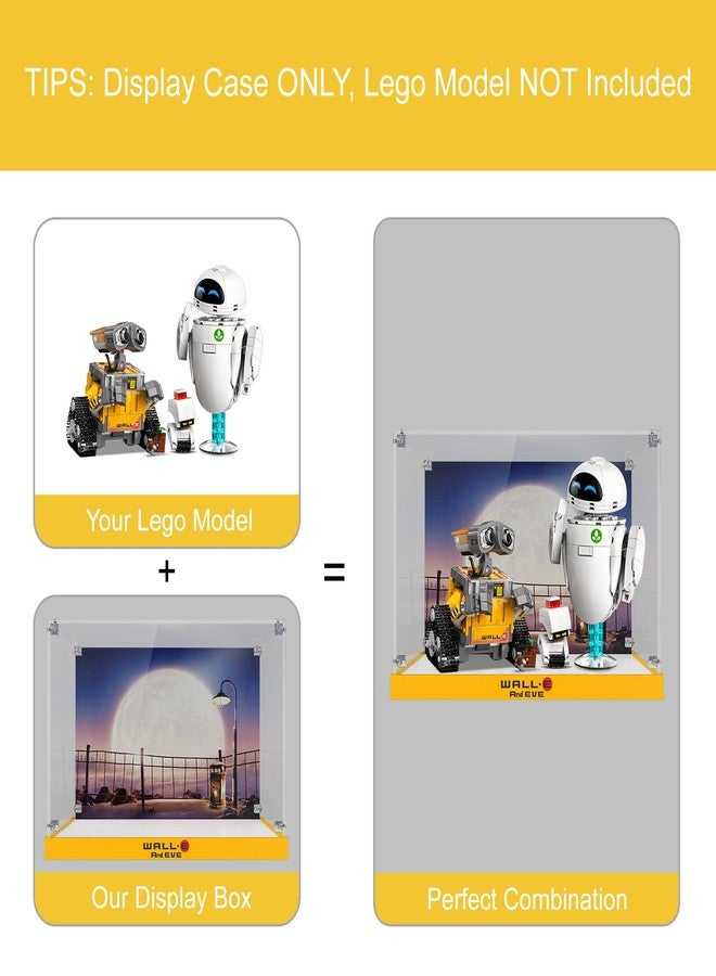 NAOCARD Acrylic Display Case for Lego 43279 Wall-E & EVE Building Set, High-Transparency Acrylic Box with UV Printed Background, Dustproof Storage Box for Collectibles, Ideal Gifts（Model Not Included - Image 3